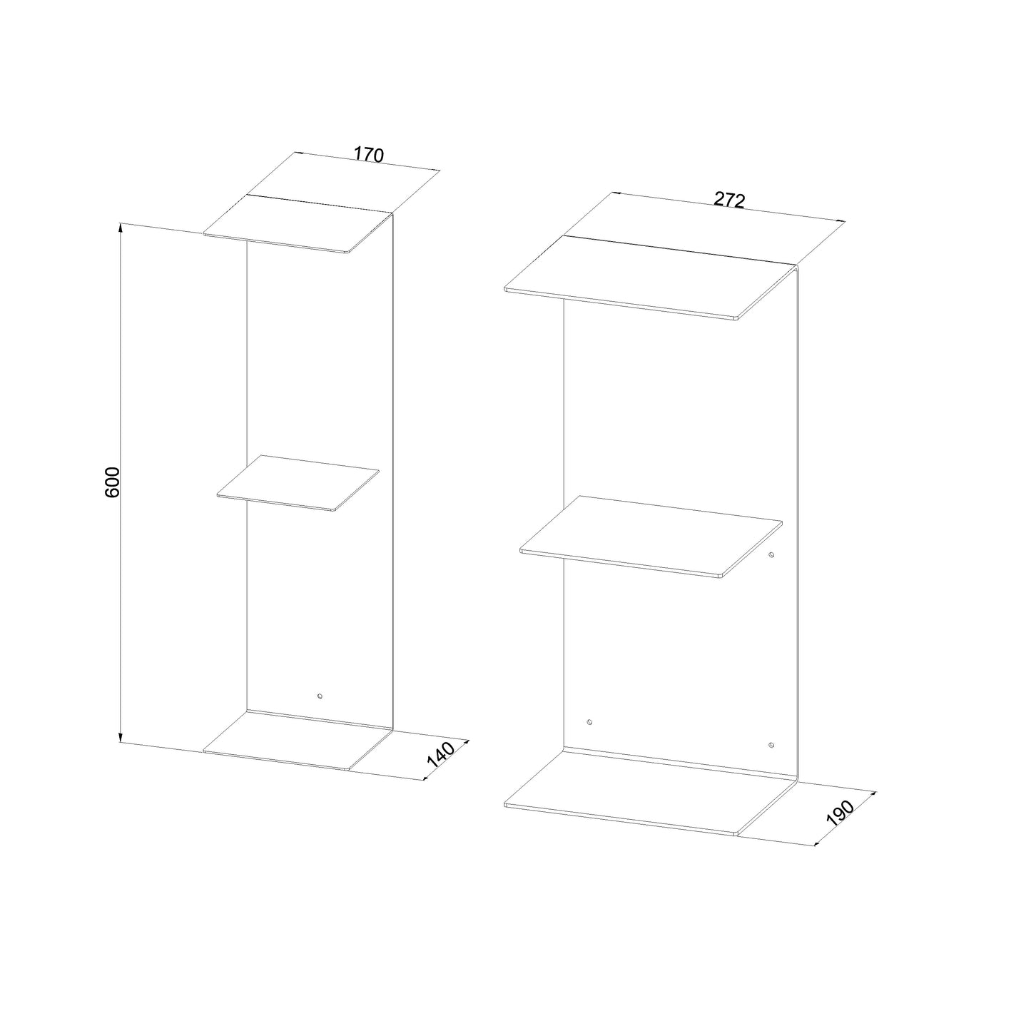 Vertikales Bücherregal 'BS-TB'