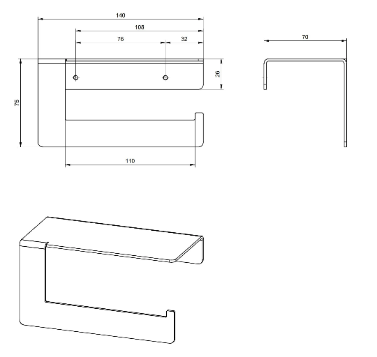 Toilettenpapierhalter 'TH-14'